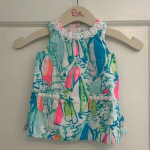 Lilly Pulitzer GUC Size 18-24 Sailboat Shift Dress with Bloomers